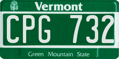 VT license plate CPG732