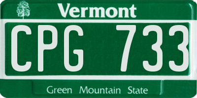 VT license plate CPG733