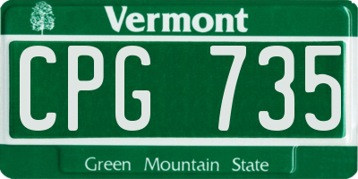 VT license plate CPG735
