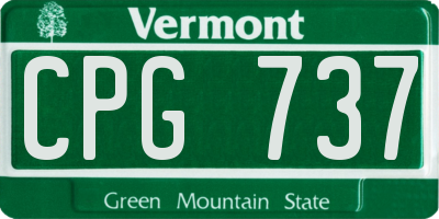 VT license plate CPG737