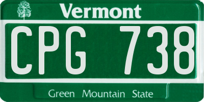 VT license plate CPG738