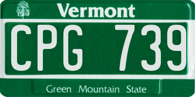 VT license plate CPG739