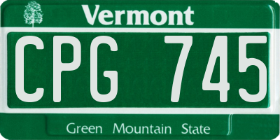 VT license plate CPG745