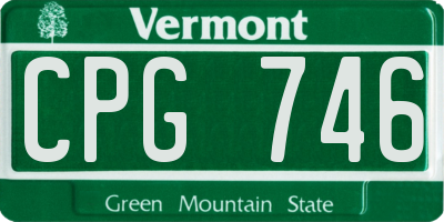 VT license plate CPG746