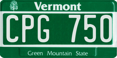 VT license plate CPG750
