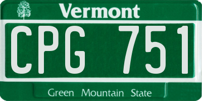 VT license plate CPG751