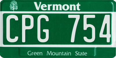 VT license plate CPG754