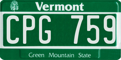 VT license plate CPG759