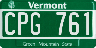 VT license plate CPG761