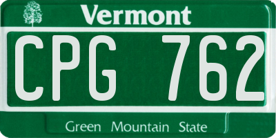 VT license plate CPG762