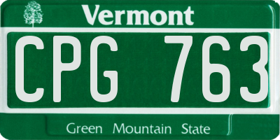 VT license plate CPG763