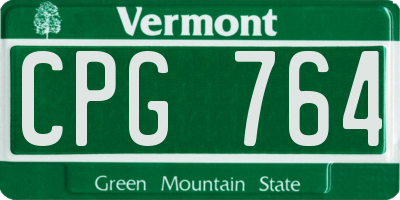 VT license plate CPG764