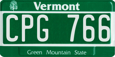 VT license plate CPG766