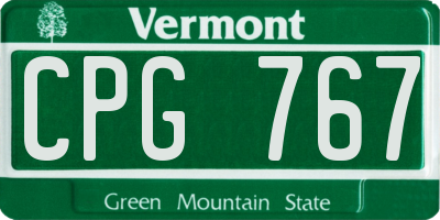 VT license plate CPG767