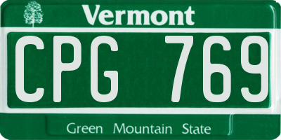 VT license plate CPG769