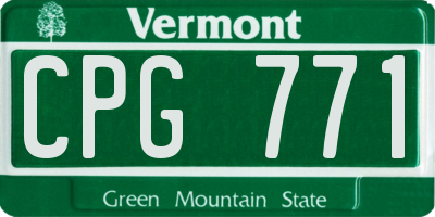 VT license plate CPG771