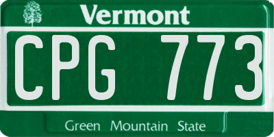 VT license plate CPG773
