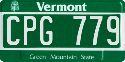 VT license plate CPG779
