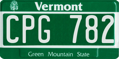 VT license plate CPG782