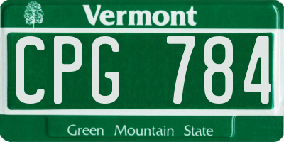VT license plate CPG784