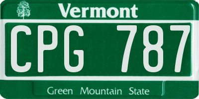 VT license plate CPG787