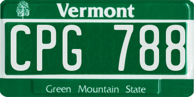 VT license plate CPG788