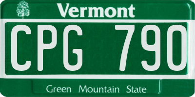 VT license plate CPG790