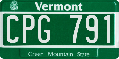 VT license plate CPG791