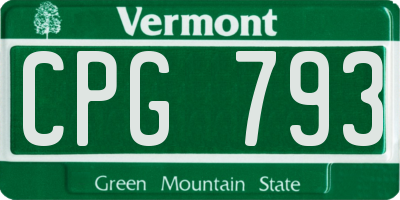VT license plate CPG793