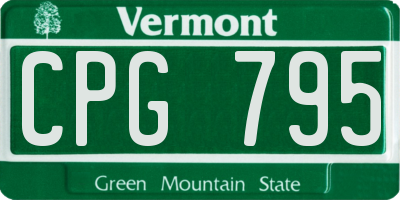 VT license plate CPG795