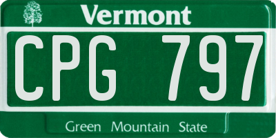VT license plate CPG797