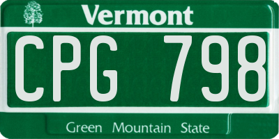 VT license plate CPG798