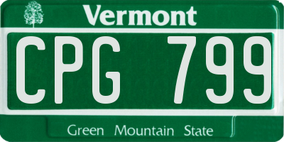 VT license plate CPG799