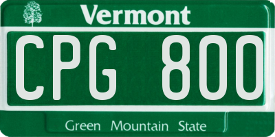 VT license plate CPG800