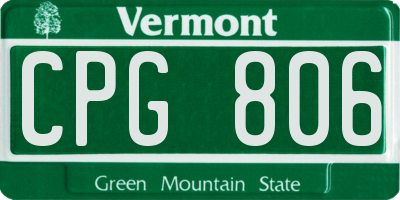 VT license plate CPG806