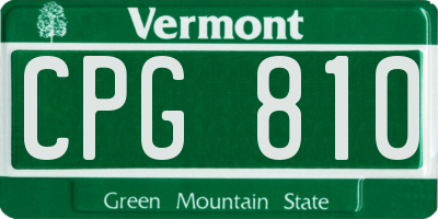 VT license plate CPG810