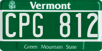 VT license plate CPG812