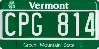 VT license plate CPG814