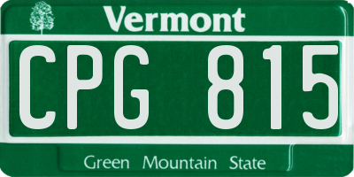 VT license plate CPG815