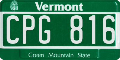VT license plate CPG816