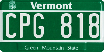VT license plate CPG818