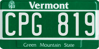 VT license plate CPG819