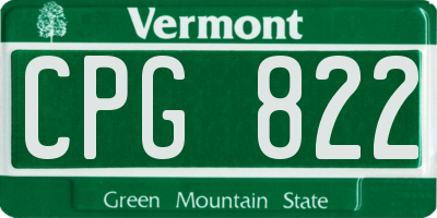 VT license plate CPG822