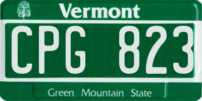 VT license plate CPG823