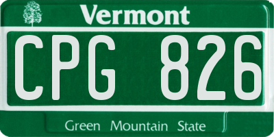 VT license plate CPG826