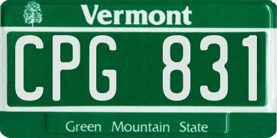 VT license plate CPG831