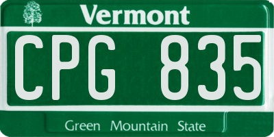 VT license plate CPG835