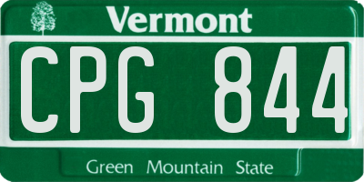 VT license plate CPG844