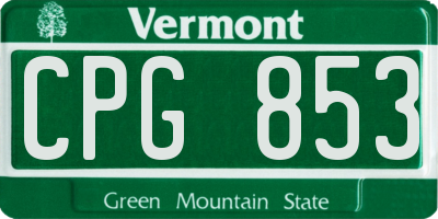 VT license plate CPG853