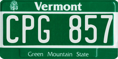 VT license plate CPG857